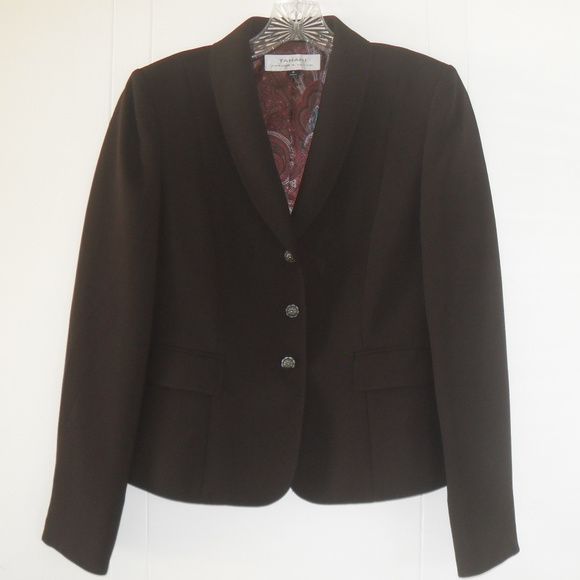 Tahari Arthur S Levine Plum Suit Jacket - Picture 4 of 8